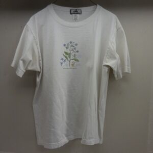 Vintage EMS Eastern Mountain Sports Floral Graphic T-Shirt White Made in USA M